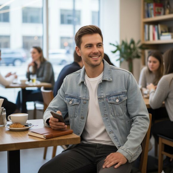 Forever21 Jean Denim Jacket Men Medium - Picture 7 of 7